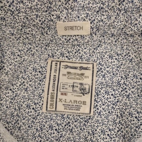 Alexander Julian long sleeve button-down shirt blue and white print Sz. XL - Picture 5 of 7